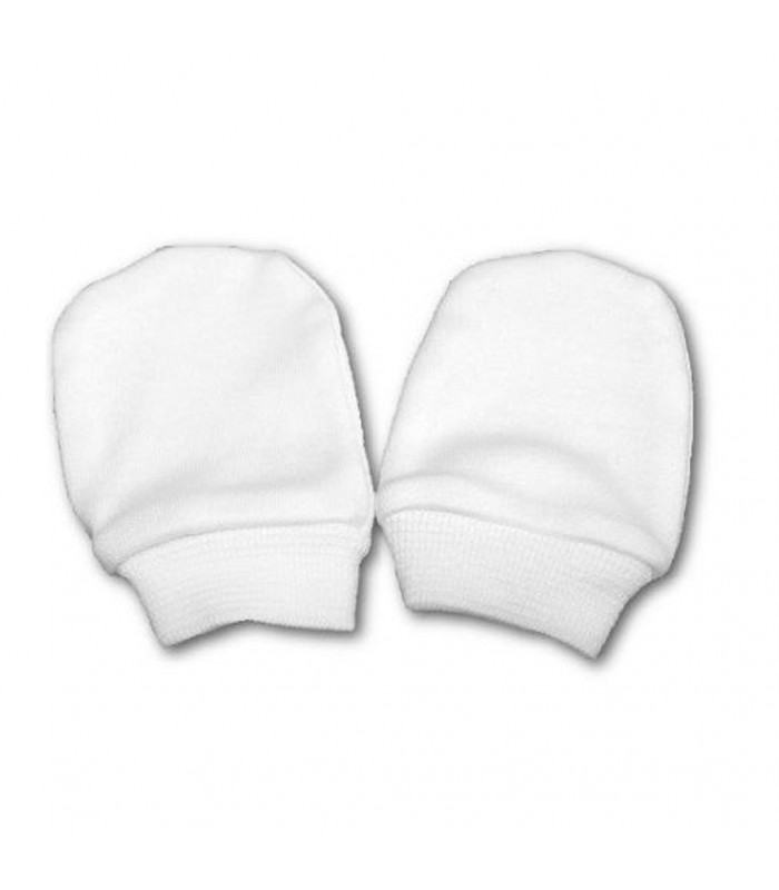 Bavlnené rukavičky pre novorodenca - biele